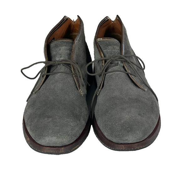 Timberland Chukka Boots Mens 9 Gray Leather Suede Ankle Lace Up Iconic - Picture 1 of 10